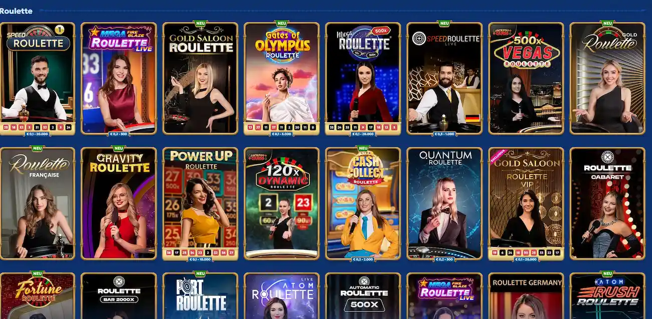 Live-Roulette-Tische bei Pandido Casino